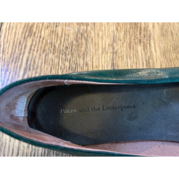 Anthropologie Pilcro and the Letterpress Trinket Ballet Flat Green Leather Sz 8 - Picture 6 of 9